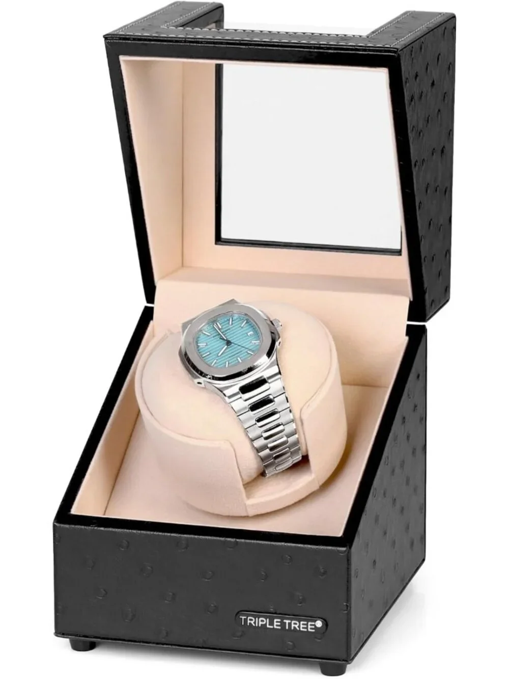 Automatic Watch Winder with Quiet Motor, 4 Rotation Modes, Plush Pillow Fit for
